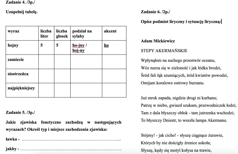 Diagnoza j. polski - klasa 8 • Złoty nauczyciel Diagnoza Z Języka Polskiego Klasa 4