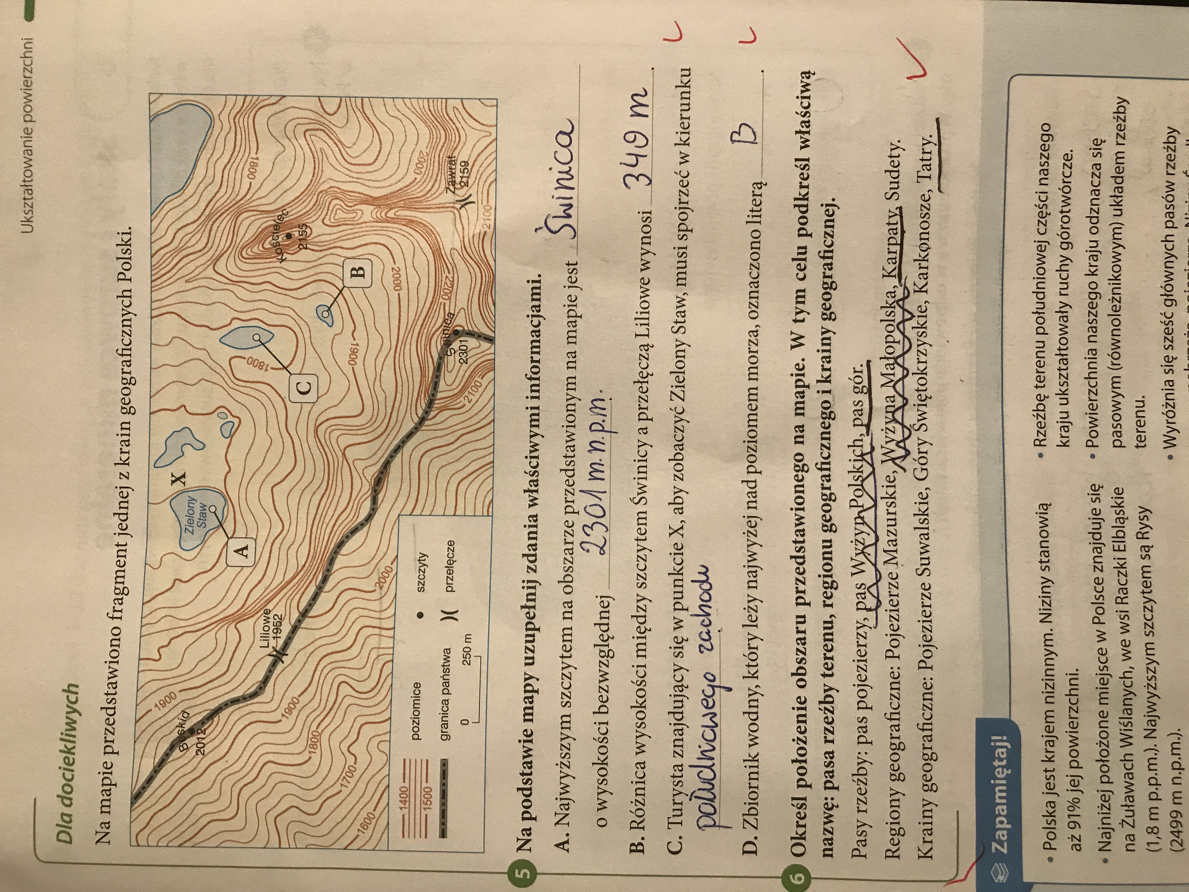 Na Mapie Przedstawiono Fragment Jednej Z Krain Geograficznych Polski