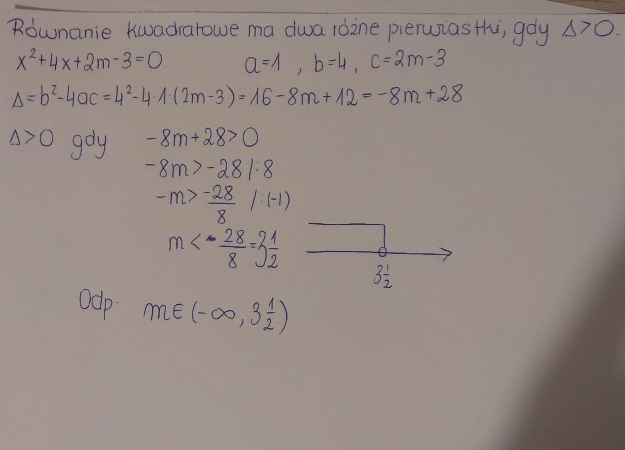 Dla Jakich Wartości Parametru M Równanie Ma Dwa Różne Pierwiastki Dla Jakich Wartosci Parametru M Rownanie Ma Dwa Rozne Pierwiastki