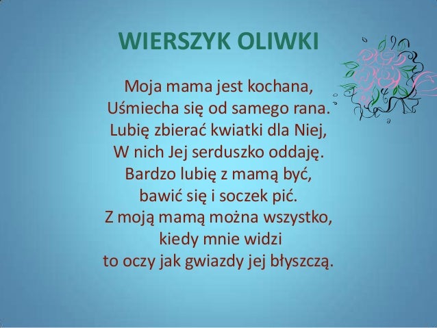 Moja Mama Jest Zwyczajna Wiersz