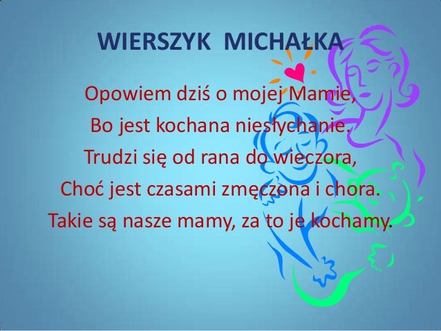 DLA MAM Moja Mama Jest Zwyczajna Wiersz