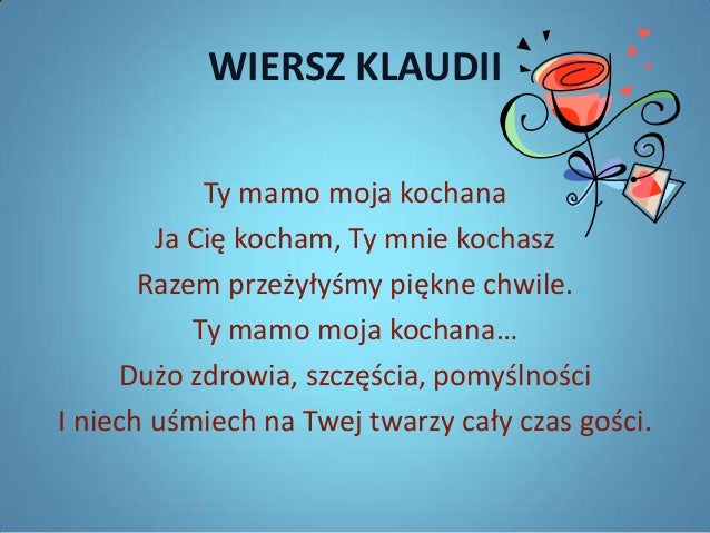 DLA MAM Moja Mama Jest Zwyczajna Wiersz