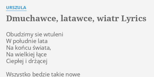 Obudzimy Sie Wtuleni W Poludnie Lata