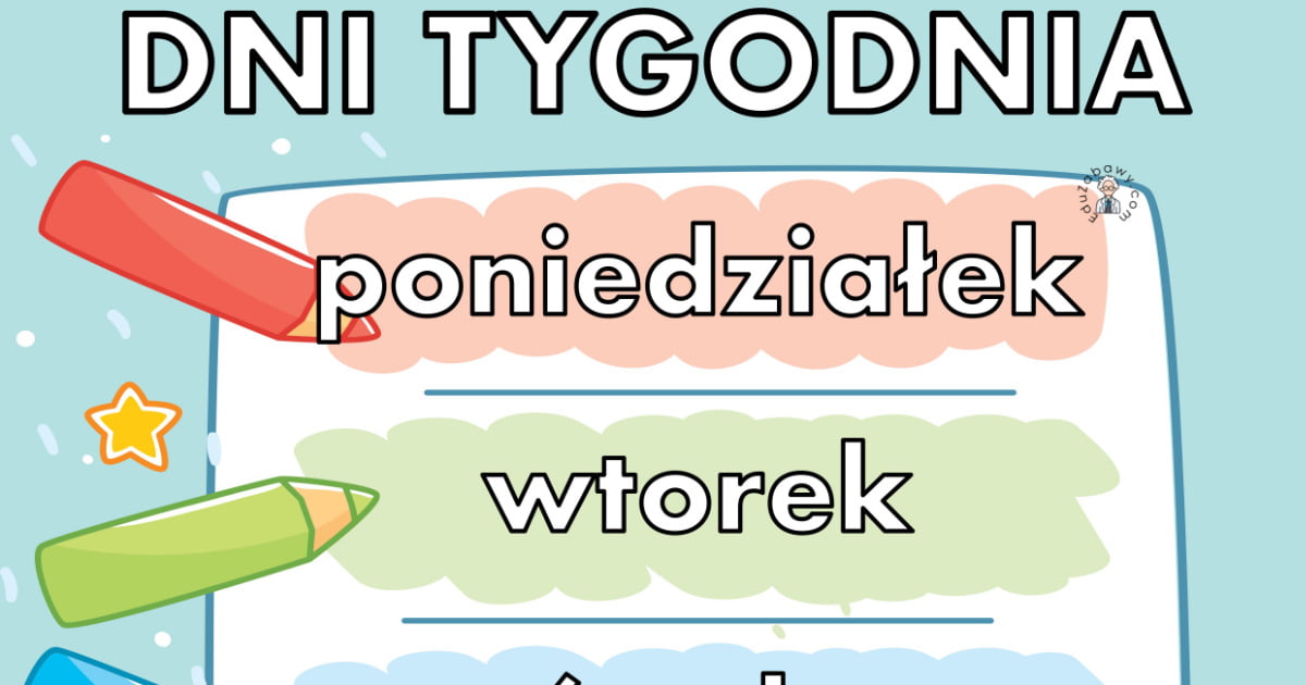 Dni Tygodnia Po Angielsku ćwiczenia Dla Dzieci Pdf