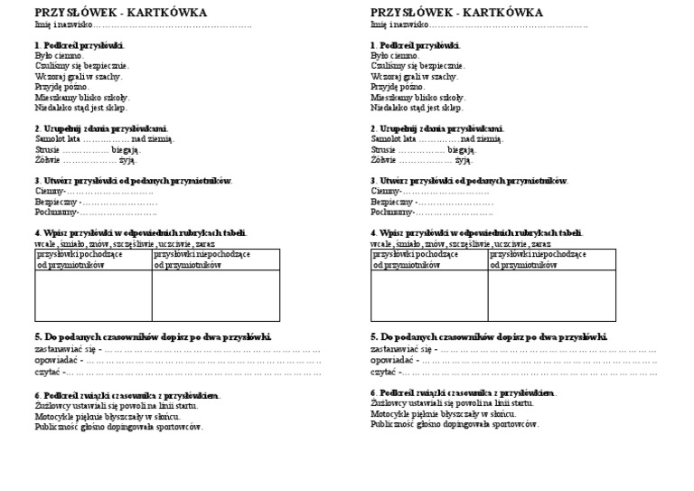 Dopisz Formy Dopełniacza Do Podanych Nazw