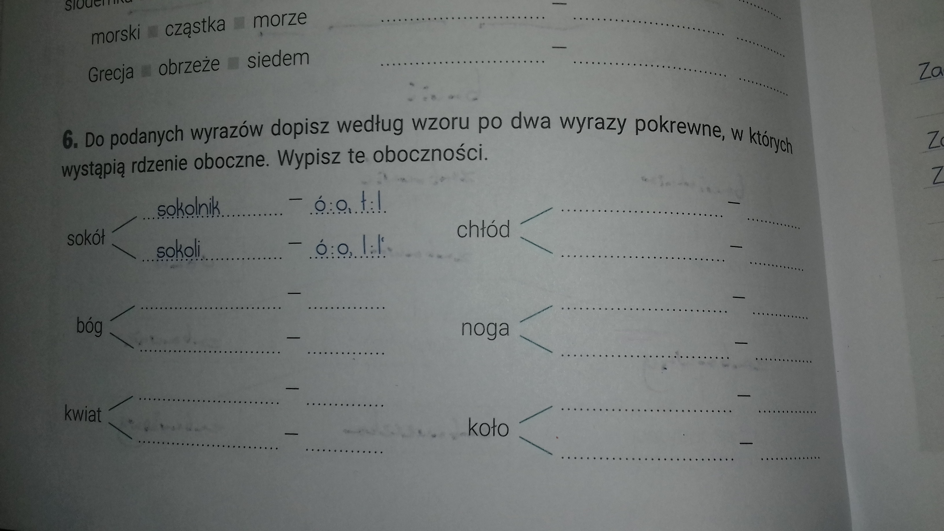 Do podanych wyrazów dopisz według wzoru po dwa wyrazy pokrewne, w Dopisz Po Jednym Z Dzieł Boga