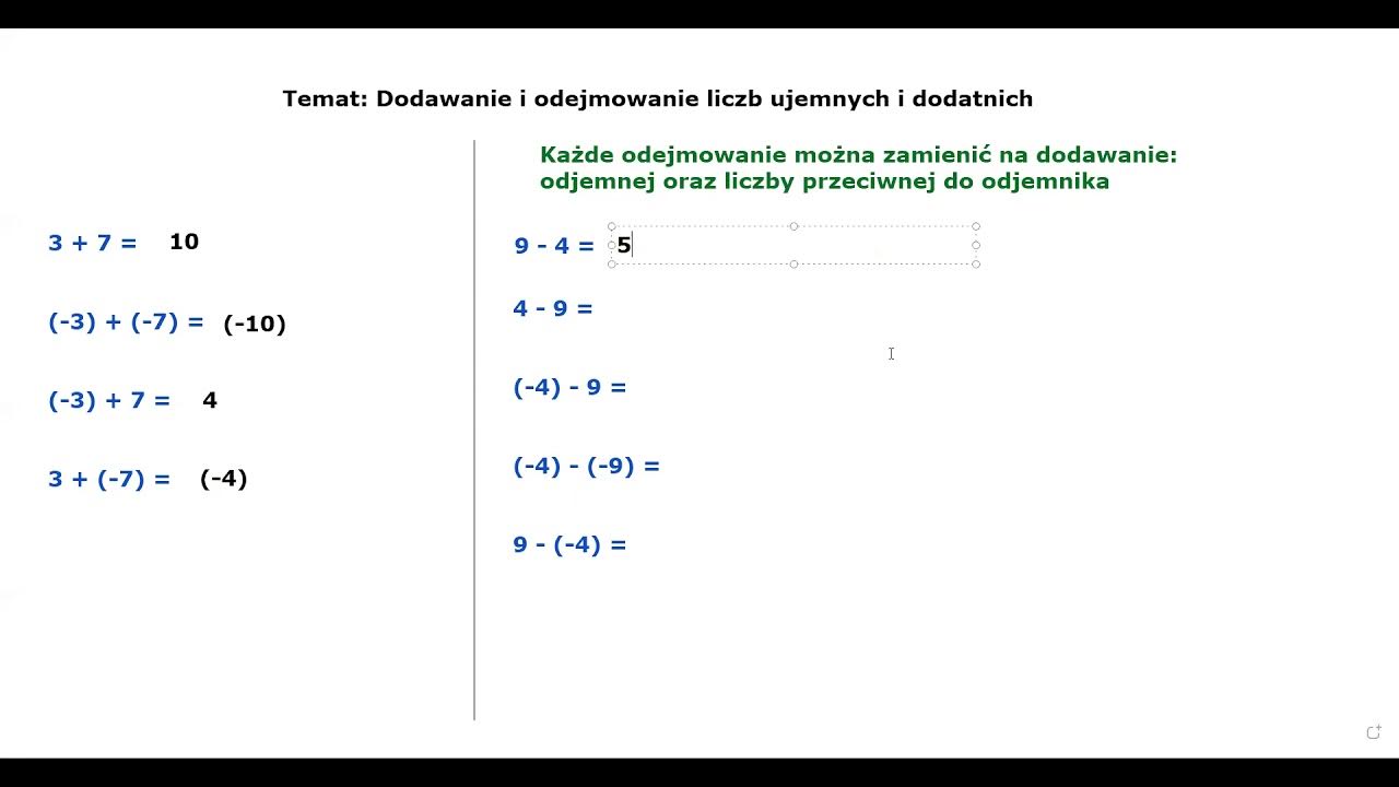 Dodawanie I Odejmowanie Liczb Dodatnich