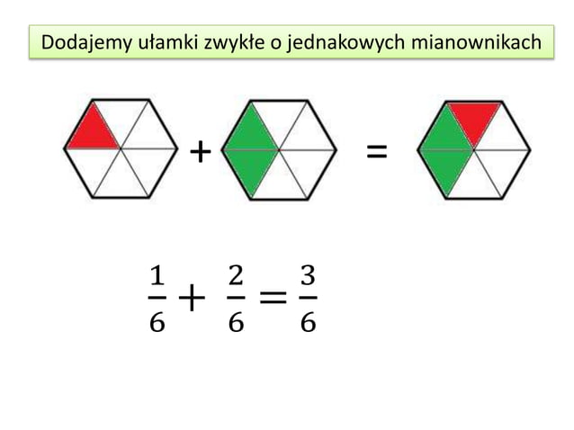 Dodawanie i odejmowanie ułamków zwykłych o jednakowych mianownikach Dodawanie I Odejmowanie Ułamków O Jednakowych Mianownikach