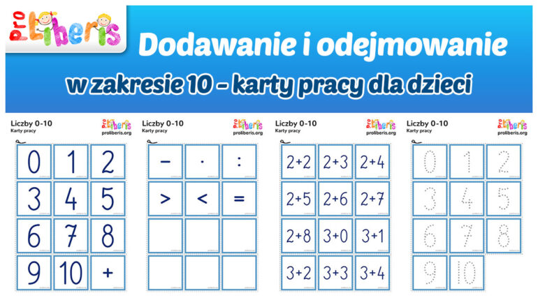 Dodawanie i odejmowanie w zakresie 10 - karty pracy dla dzieci | Pro Dodawanie I Odejmowanie W Zakresie 10 Karty Pracy