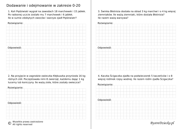 Karty Pracy Zadania Z Matematyki Klasa 2 Podstawowa Do Wydrukowania