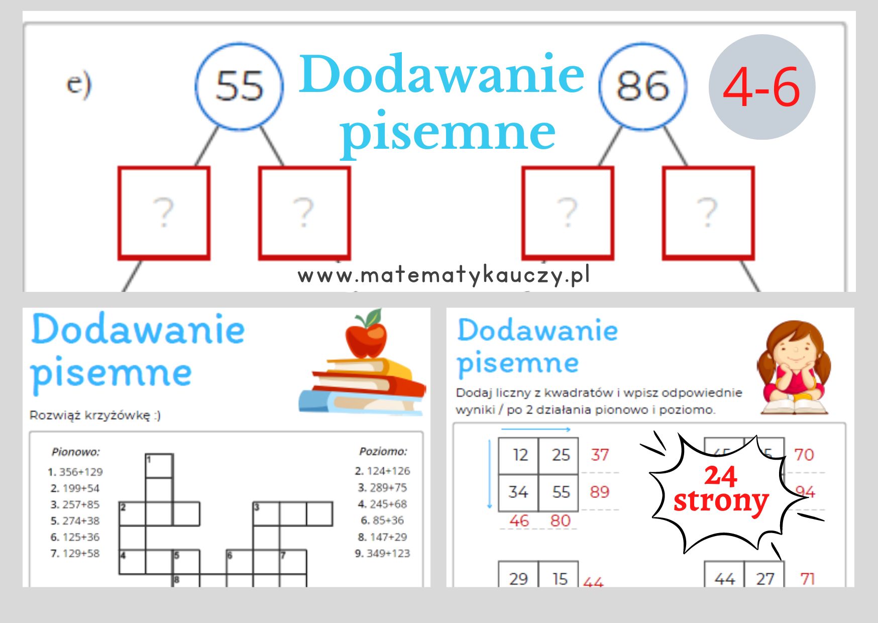 Dodawanie Pisemne Klasa 4 Zadania