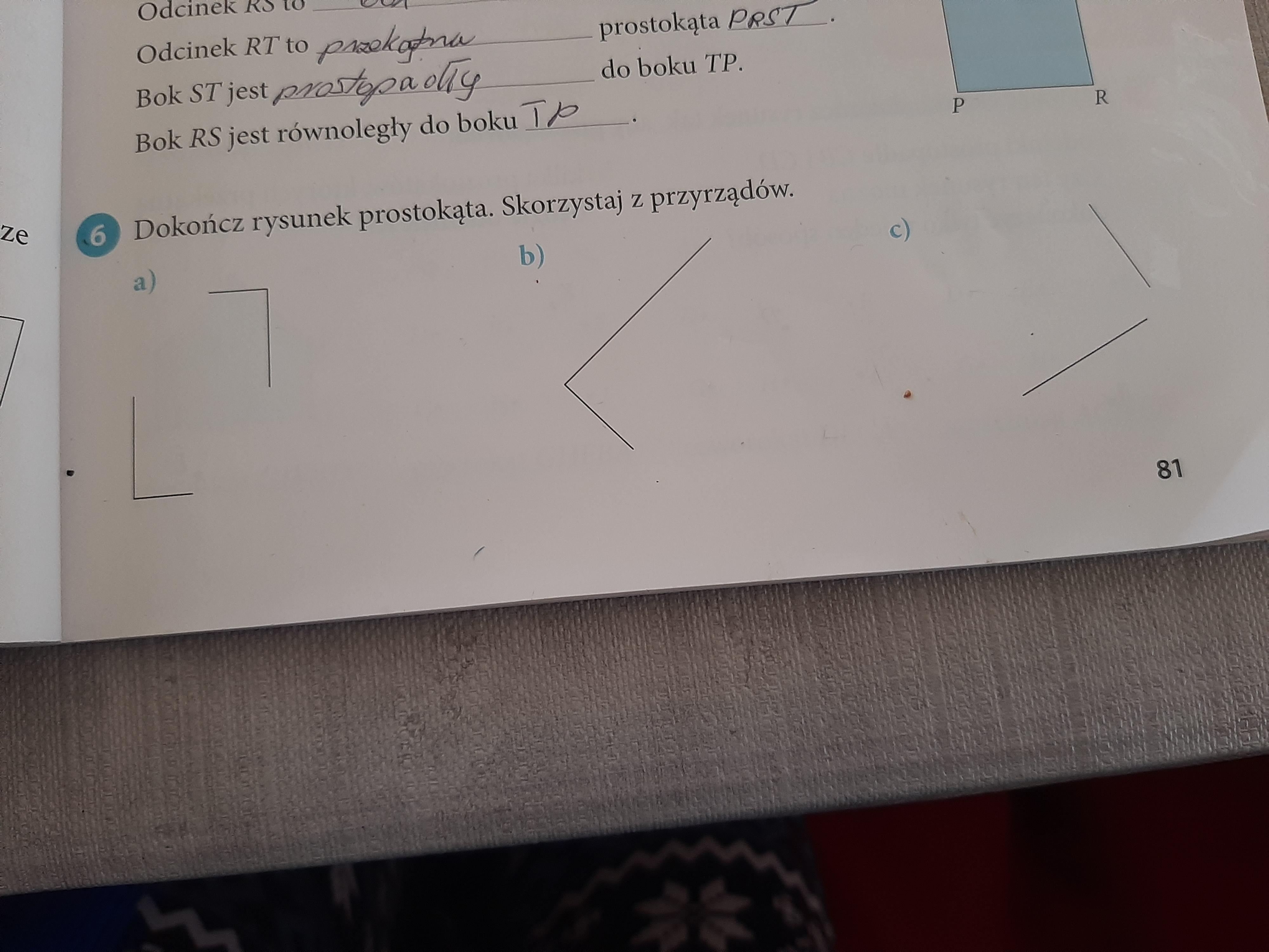 Dokończ Rysunek Prostokąta Skorzystaj Z Przyrządów Dokoncz Rysunek Prostokata Abcd Ekierka