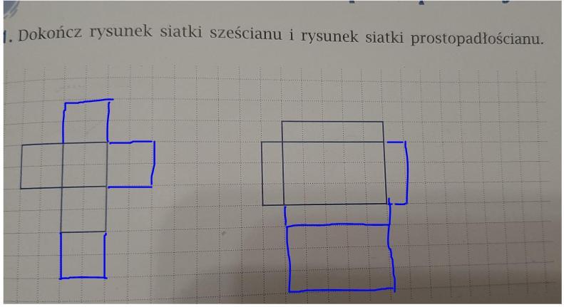 Dokończ Rysunek Siatki Sześcianu I Rysunek Siatki Prostopadłościanu