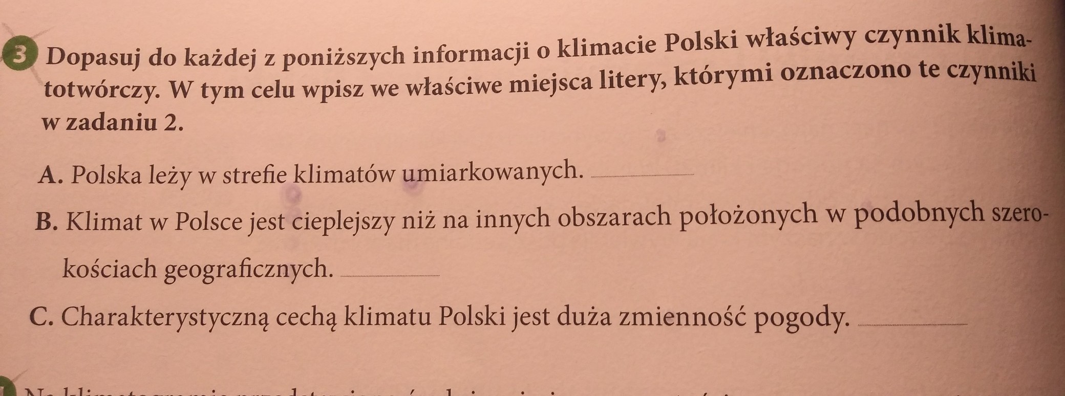Dopasuj do każdej z poniższych informacji o klimacie Polski właściwy Dopasuj Do Każdej Z Poniższych Informacji O Klimacie Polski