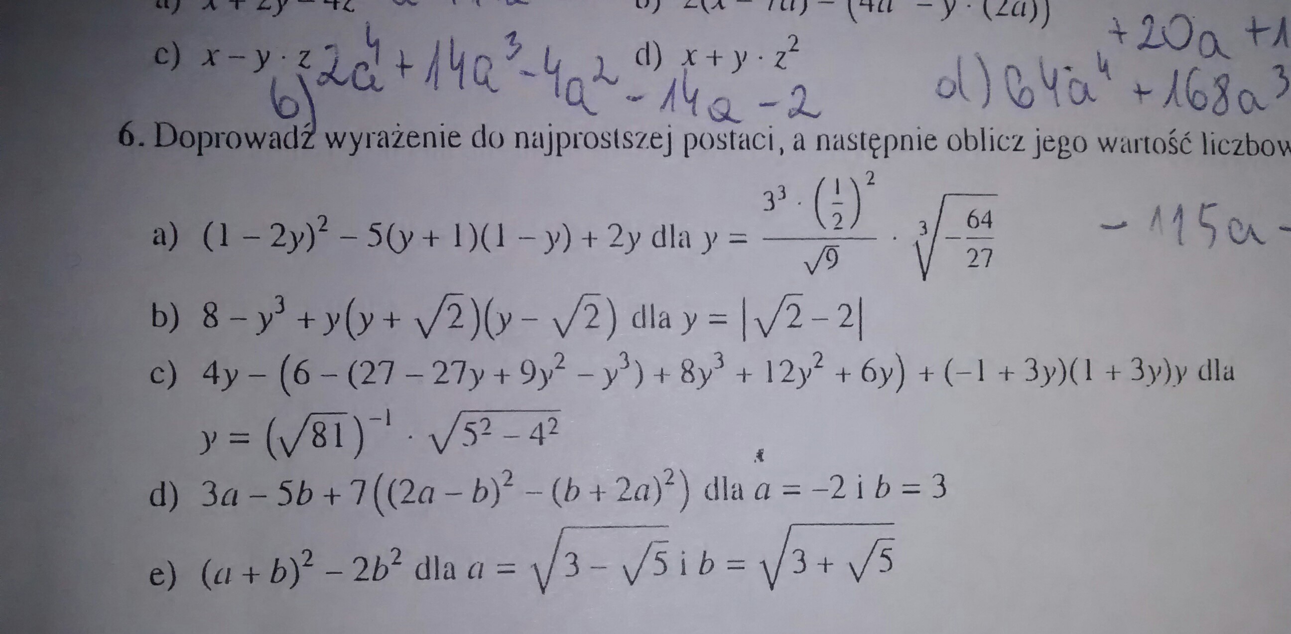 Doprowadz Wyrazenie Do Najprostszej Postaci