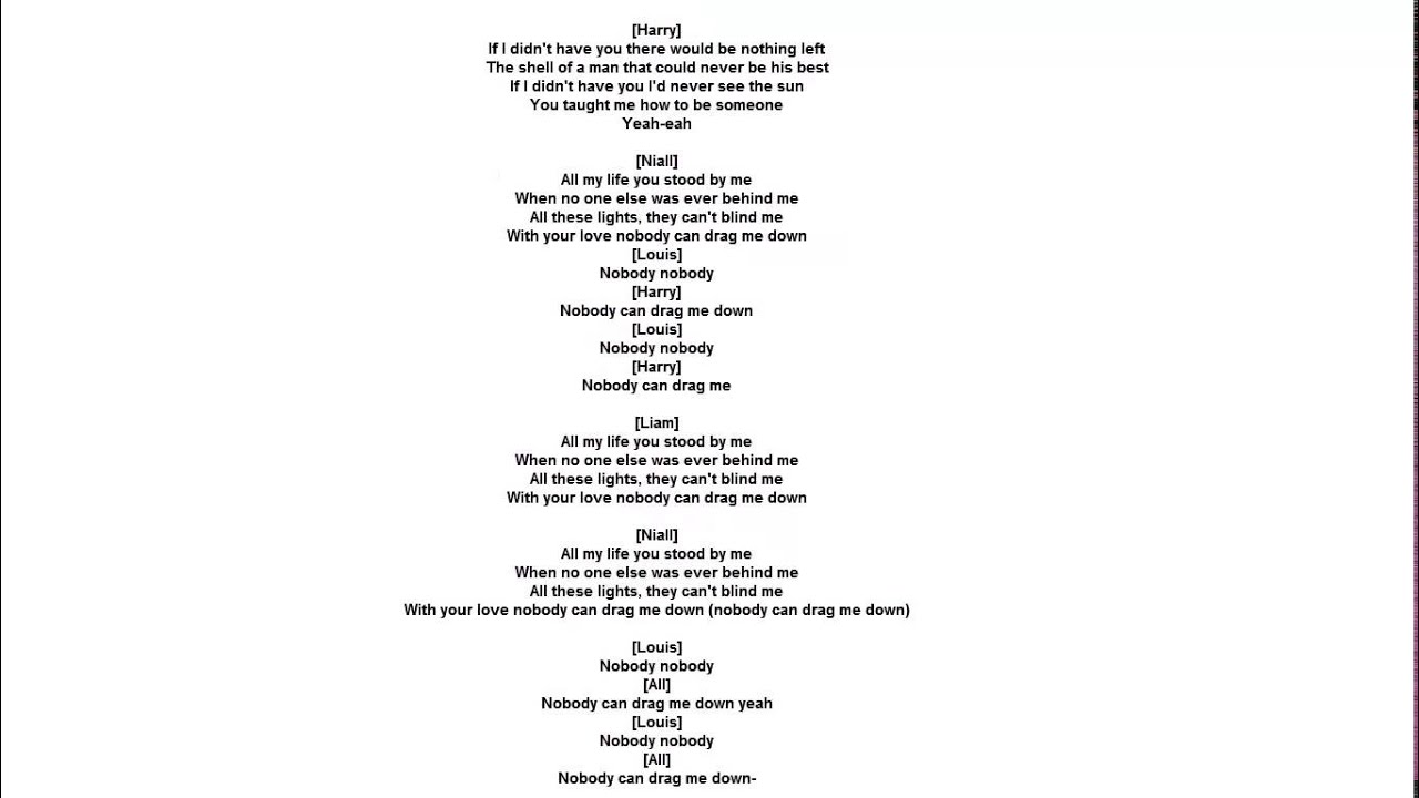 One Direction Drag Me Down Tekst