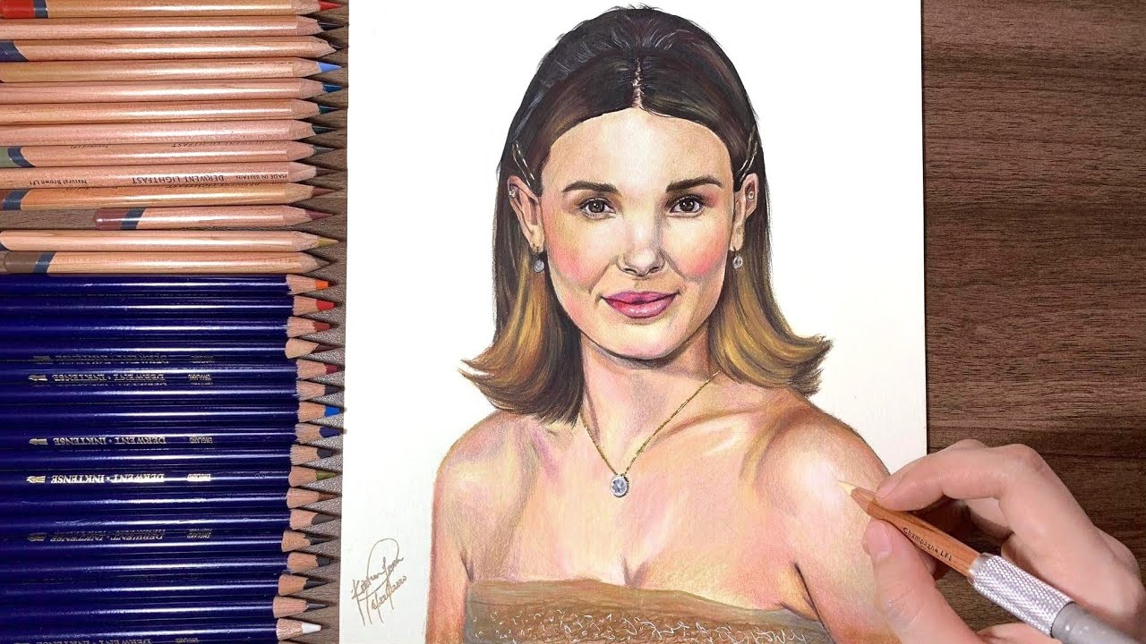 Drawing Millie Bobby Brown | Speed drawing - YouTube Millie Bobby Brown Easy Drawing