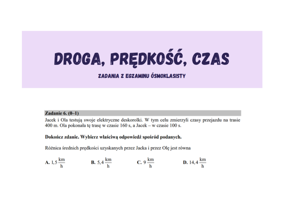 Droga Prędkość Czas Zadania Klasa 6 Z Odpowiedziami