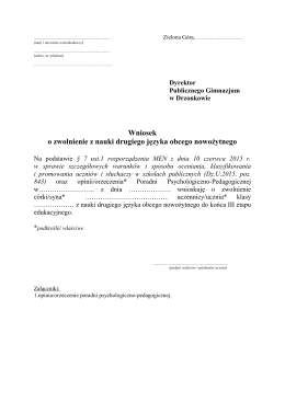 Druk podania o częściowe zwolnienie z zajęć w-f Podanie O Zwolnienie Z Wf Do Dyrektora Wzór Word