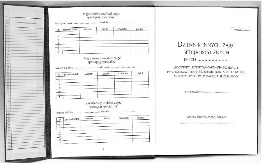 DRUKI SZKOLNE Dziennik Zajęć Przedszkola Mac Edukacja