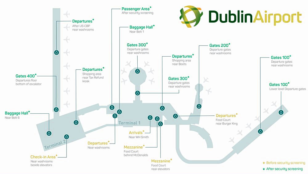 Dublin Airport terminals map DUB Where To Eat In Dublin Airport