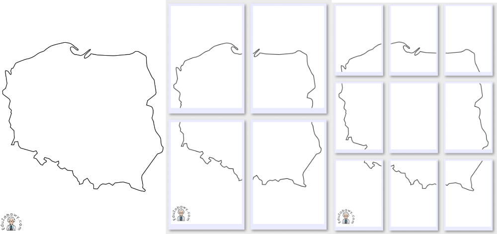 Duża konturowa mapa Polski do pobrania i do druku za darmo Mapa Polski Do Wydrukowania Za Darmo
