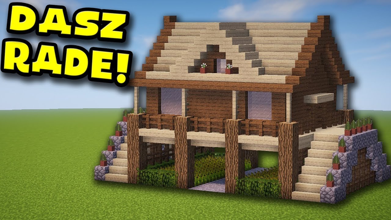 DUŻY STARTOWY DOMEK Z FARMĄ MINECRAFT #90 - YouTube Ladne Domki W Minecraft Z Drewna