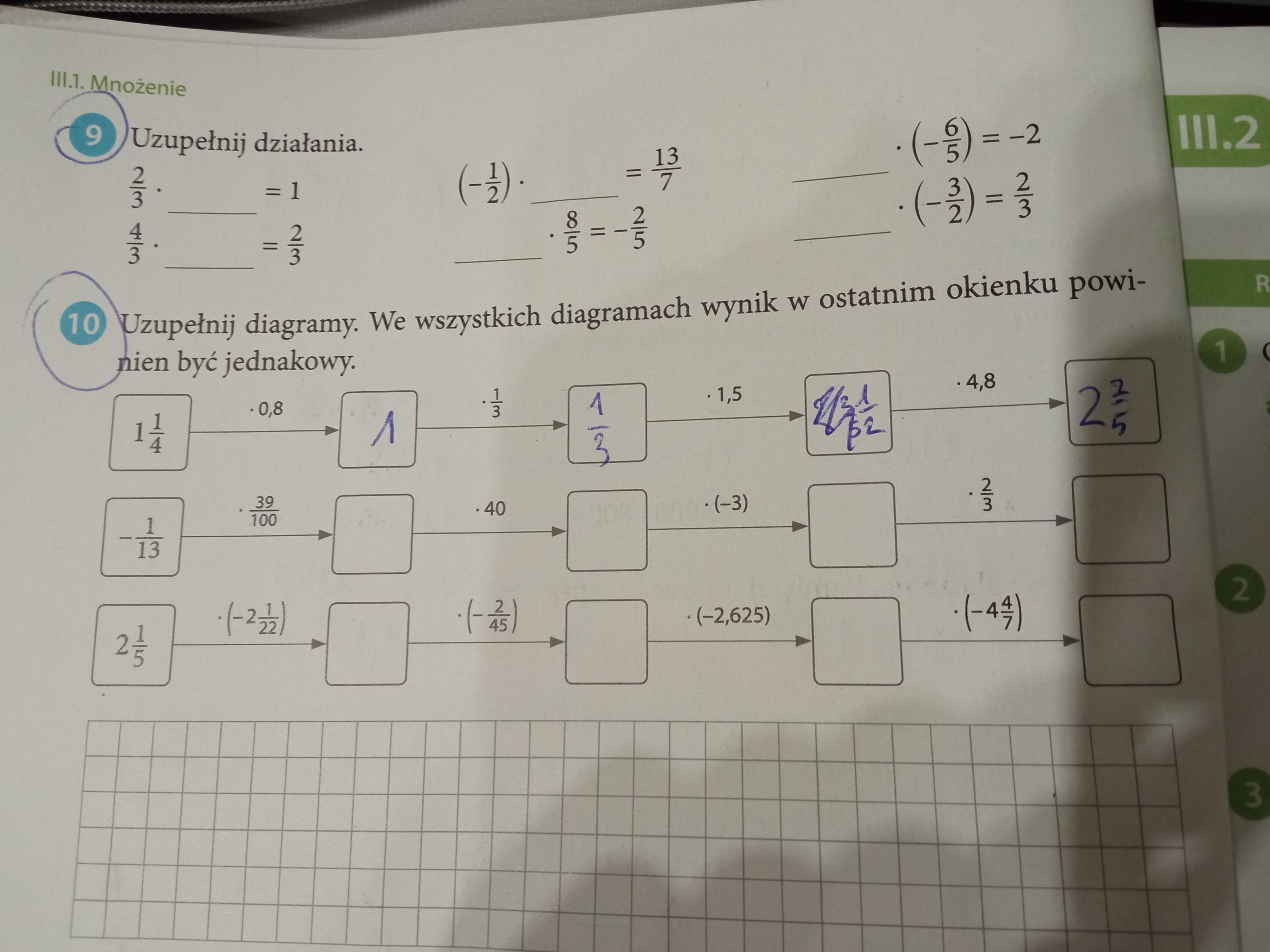 dwa zadania z matematyki klasa 6 dzial z cwiczen mnożenie ulamkow Sprawdzian Klasa 6 Dzial1