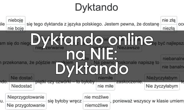 Nie Z Różnymi Częściami Mowy Dyktando