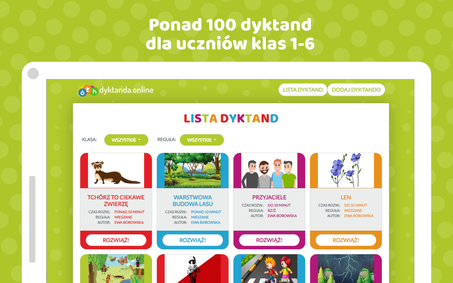Dyktando Z Ji Ii I Klasa 6 Online