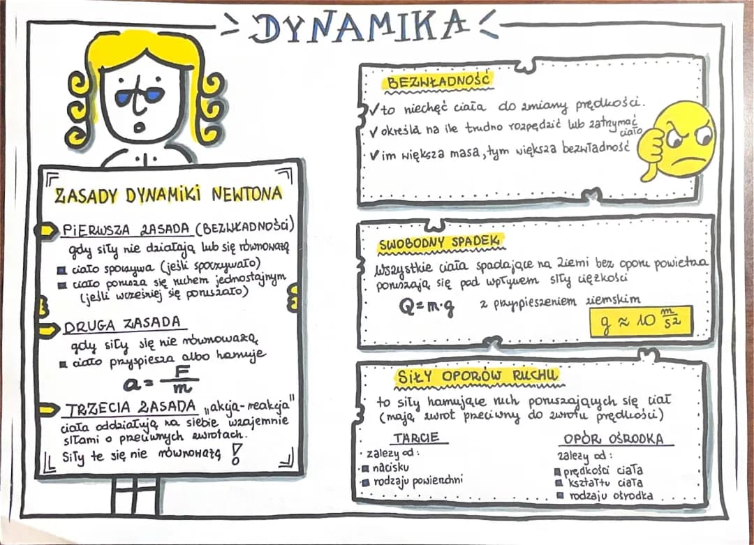 Dynamika Newtona dla klasa 7 - wzory, zasady, bezwładność, opory ruchu Fizyka Klasa 7 Dynamika