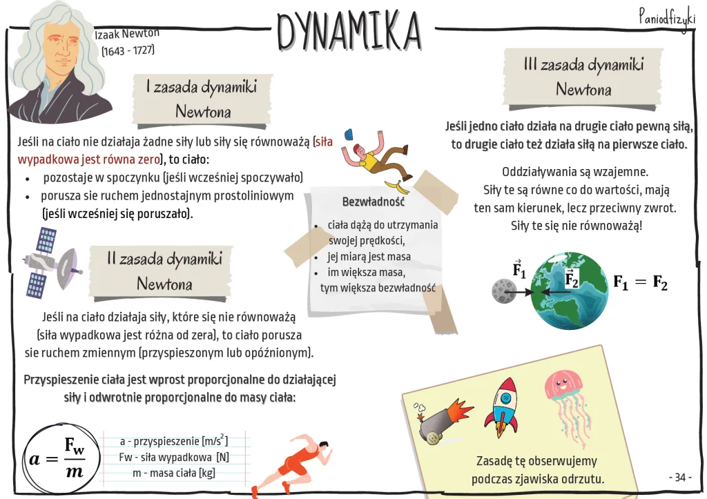 Dynamika – Powtórzenie wiadomości dla klas 7 🚗💨💪🏻 DM Fizyka Fizyka Klasa 7 Dzial 4