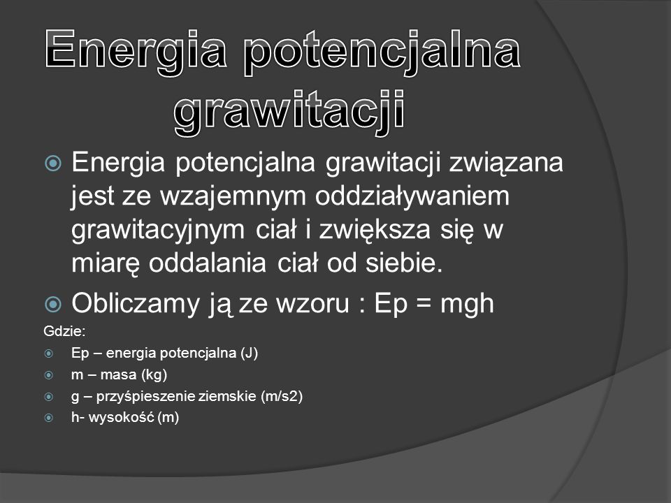 Dynamika. - ppt pobierz Od Czego Zależy Energia Potencjalna Grawitacji