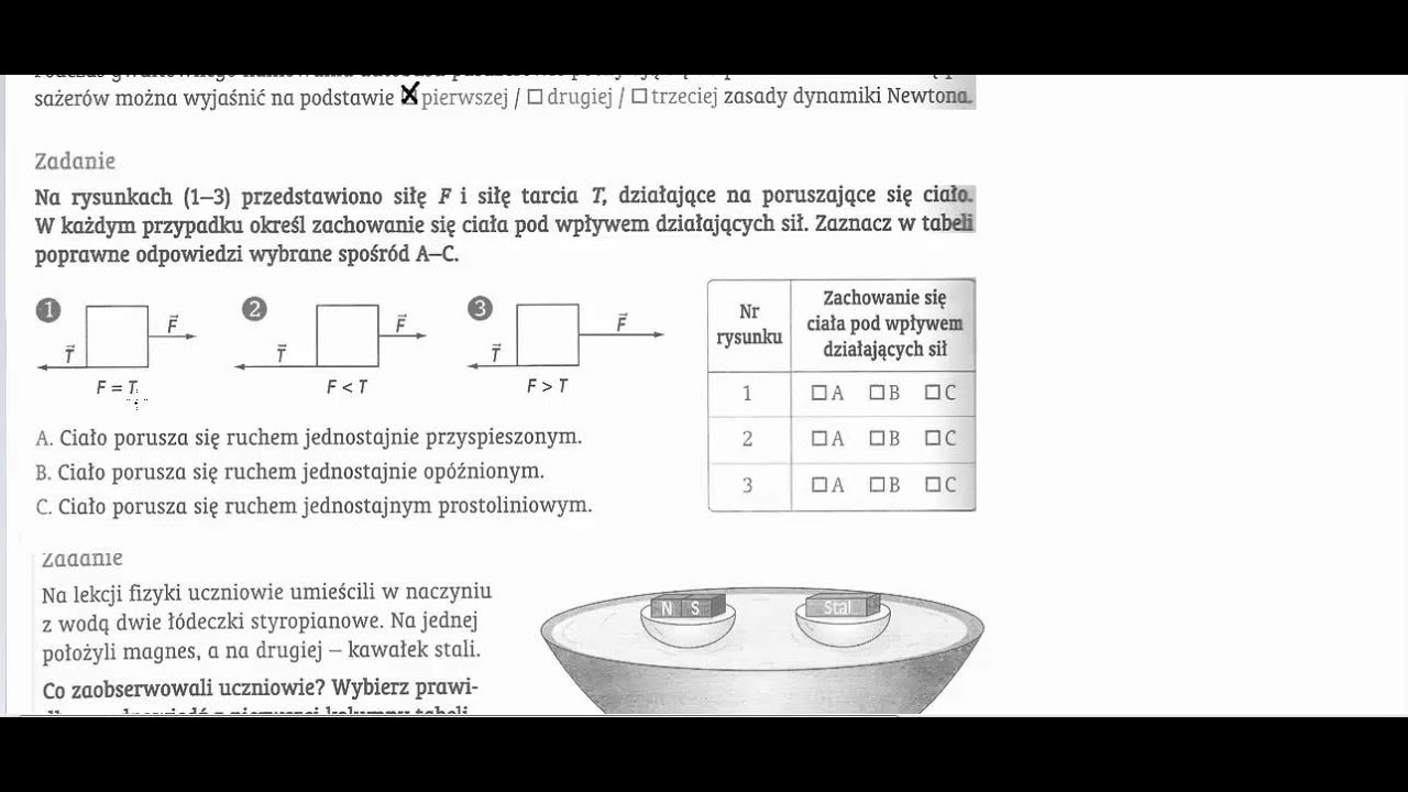 Dynamika - rozwiązujemy zadania testowe - YouTube Spotkanie Z Fizyką 2 Sprawdziany Dynamika