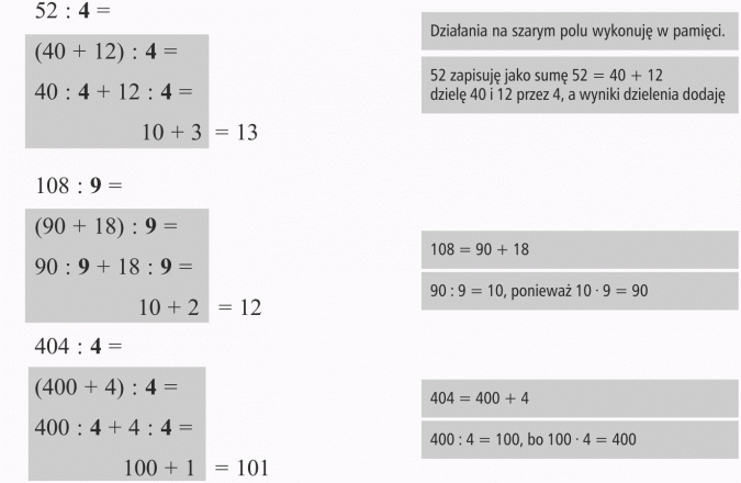 Działania na liczbach naturalnych (na poziomie ucznia klasy 4), Dzielenie Powtórzenie Z Matematyki Klasa 4