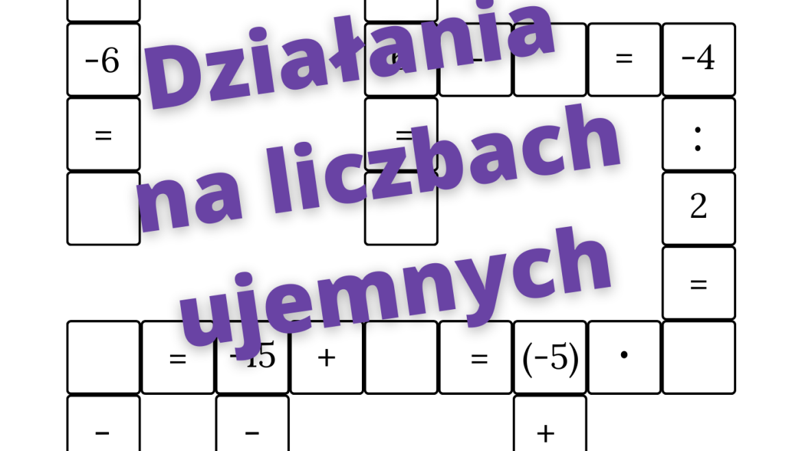 Działania na liczbach ujemnych - krzyżówka. • Złoty nauczyciel Dzialania Na Liczbach Dodatnich I Ujemnych Klasa 6 Pdf