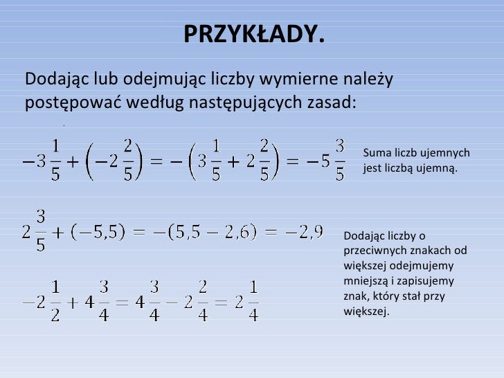 Dzialania na liczbach_wymiernych Dzialania Na Liczbach Dodatnich I Ujemnych Klasa 6 Pdf