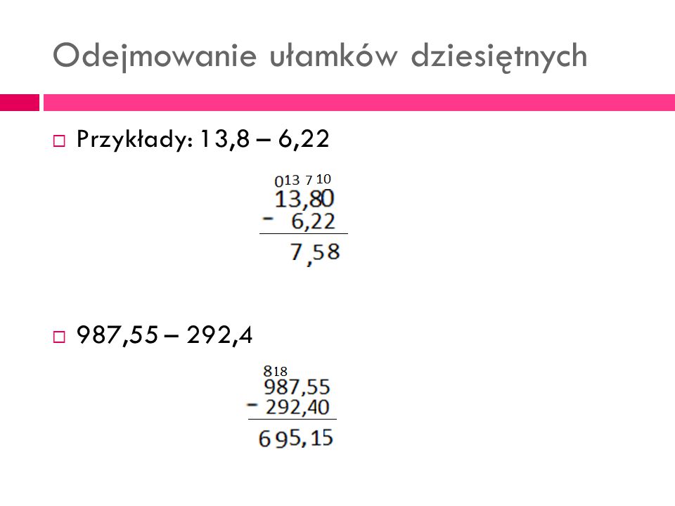 Sprawdzian Klasa 5 Ułamki Dziesiętne