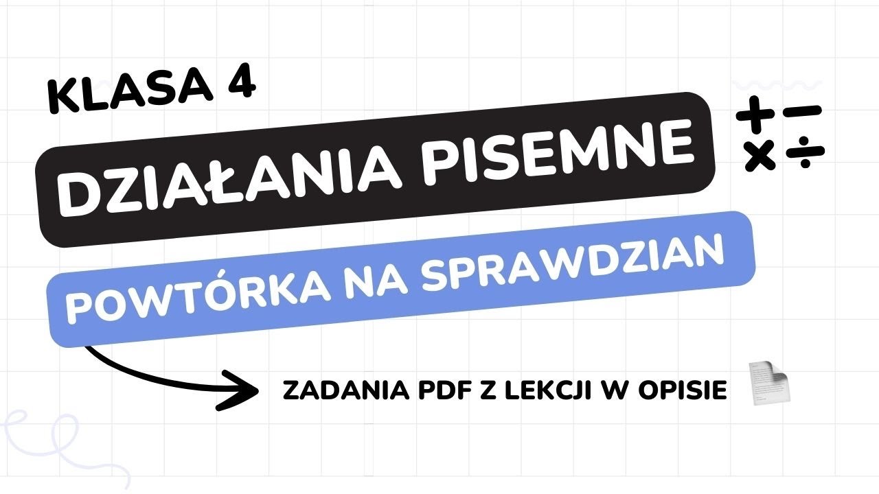 Dzialania Pisemne Klasa 4 Gwo