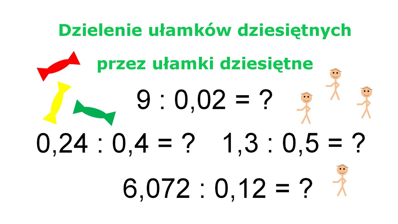 Dzielenie ułamków dziesiętnych przez ułamki dziesiętne - YouTube Ulamki Dziesietne Klasa 4 Gwo