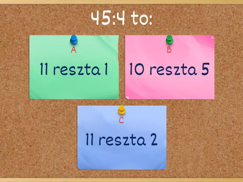 Dzielenie z resztą (Klasa 4) - Test Dzielenie Z Resztą Klasa 4 Do Wydruku