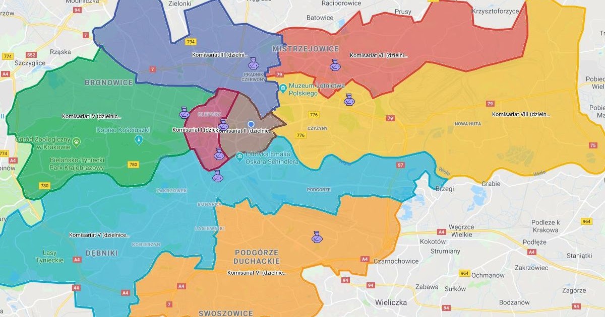 Dzielnice Kraków Mapa | Mapa Polski Jaka Jest Dzielnica Na Literę K