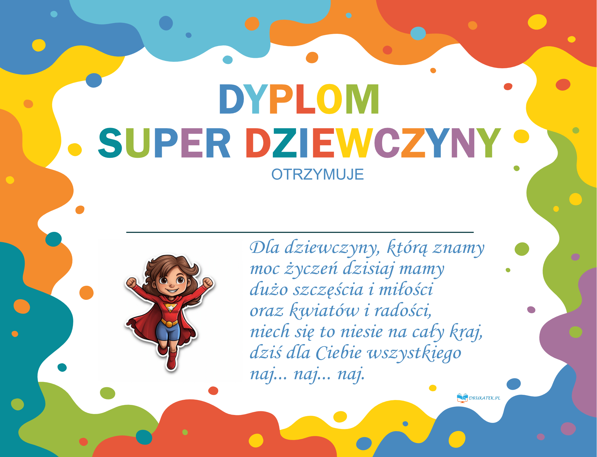 Dyplom Super Dziewczyny Do Druku