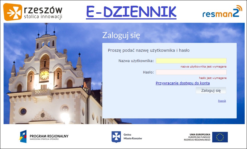 E-DZIENNIK - NOWY ADRES - Zespół Szkolno-Przedszkolny nr 6 w Rzeszowie Wrota Podlasia Ppe E Dziennik