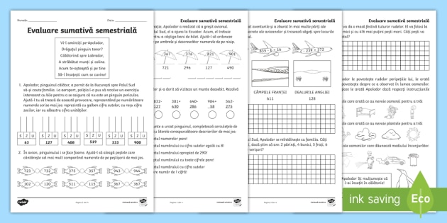 Editable Clasa a II-a: MEM - Evaluare sumativă semestrială - Fișă de Evaluare Sumativa Stiinte Clasa 3 Semestrul 1
