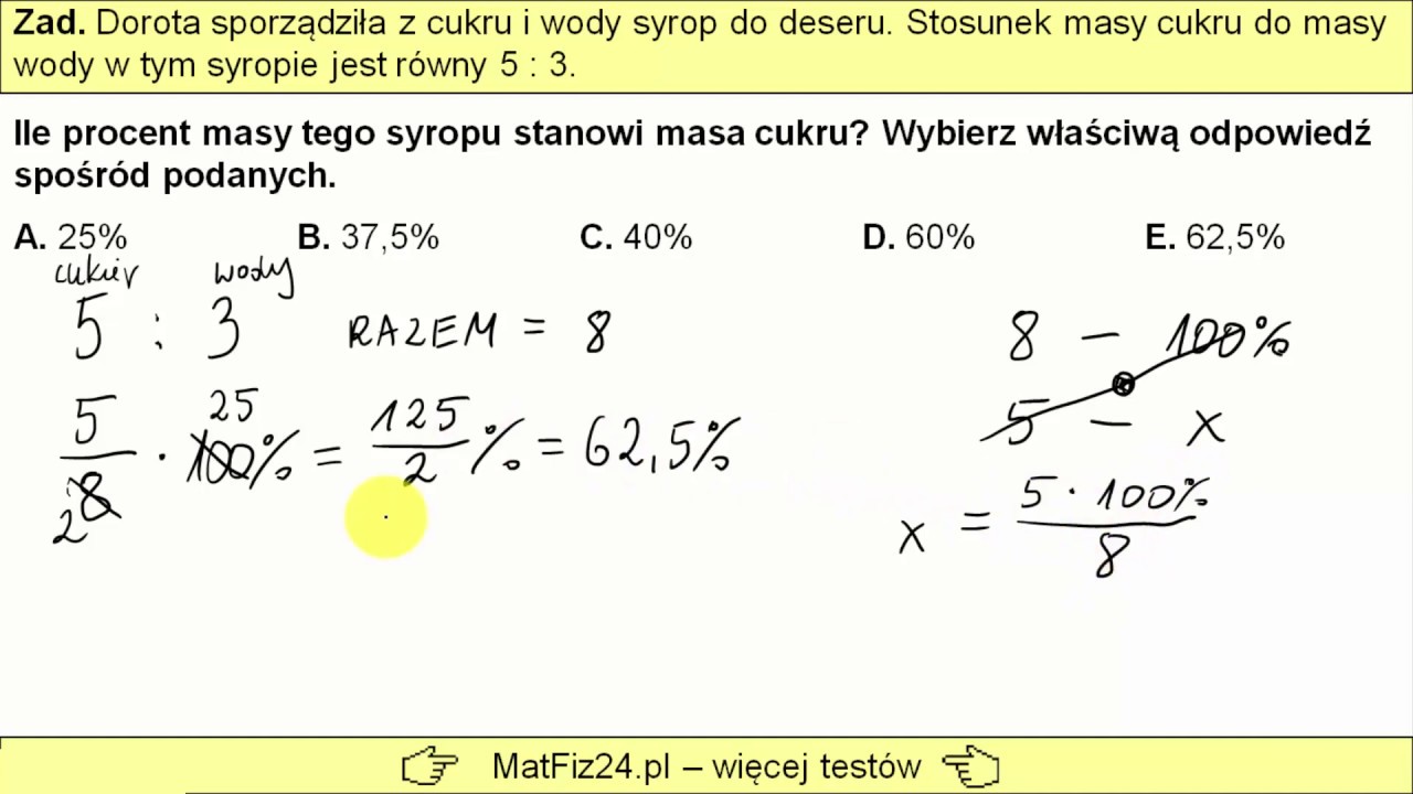 Egzamin Ósmoklasisty 2019 - Zadanie 6. Procenty i stosunek liczb Jak Obliczyc Procent Z Egzaminu Osmoklasisty