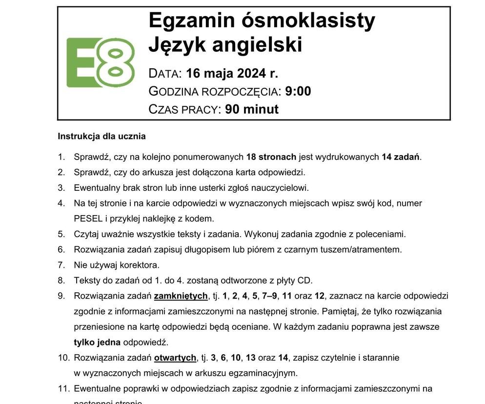 Sprawdzian Jezyk Angielski Klasa 8 Unit 4