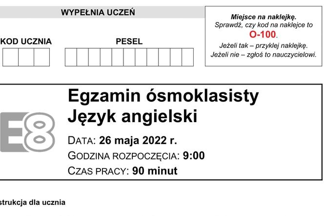 Egzamin ósmoklasisty 2022 Angielski Pdf