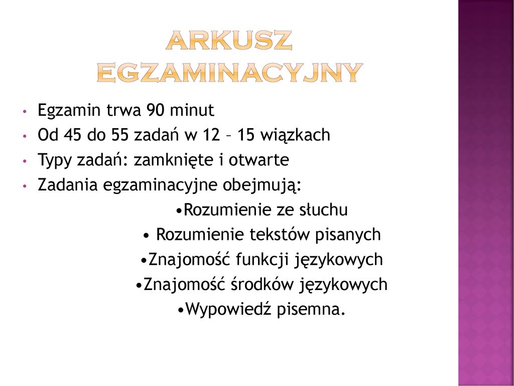 EGZAMIN ÓSMOKLASISTY Z JĘZYKA ANGIELSKIEGO - ppt pobierz Ile Minut Trwa Egzamin ósmoklasisty