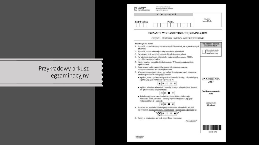 Przykładowy Arkusz Egzaminacyjny Nr 1